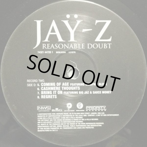 画像3: JAY-Z / REASONABLE DOUBT + LIMITED EDITION 10" (3)