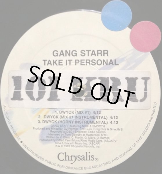 画像3: GANG STARR / TAKE IT PERSONAL (3)