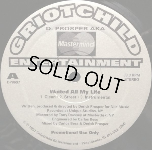 画像1: D. PROSPER AKA MASTERMIND / WAITED ALL MY LIFE (1)