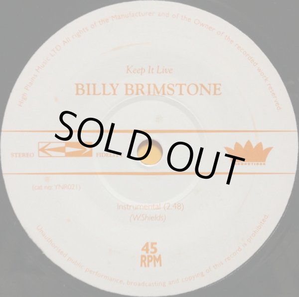 画像2: BILLY BRIMSTONE / KEEP IT LIVE (2)