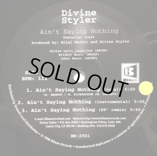 画像2: DIVINE STYLER / AIN'T SAYING NOTHING (RE) (2)