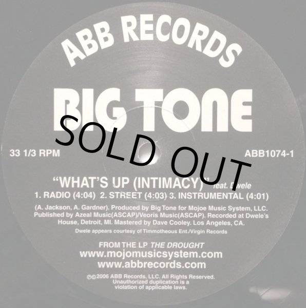 画像1: BIG TONE / WHAT'S UP (INTIMACY) (1)