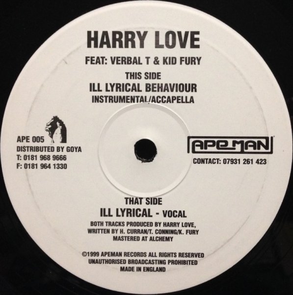 画像1: HARRY LOVE / ILL LYRICAL BEHAVIOUR (1)