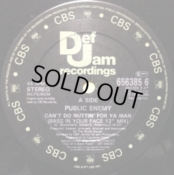 画像2: PUBLIC ENEMY / CAN'T DO NUTTIN' FOR YA MAN REMIX (UK) (2)