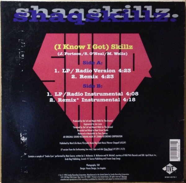 画像2: SHAQUILLE O'NEAL / (I KNOW I GOT) SKILLZ (2)