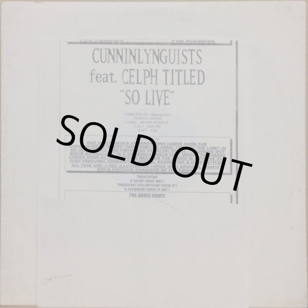 画像1: CUNNINLYNGUISTS / SO LIVE! (TEST PRESS) (1)