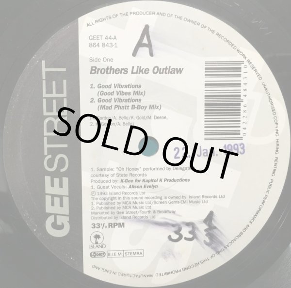 画像2: BROTHERS LIKE OUTLAW / GOOD VIBRATIONS (2)