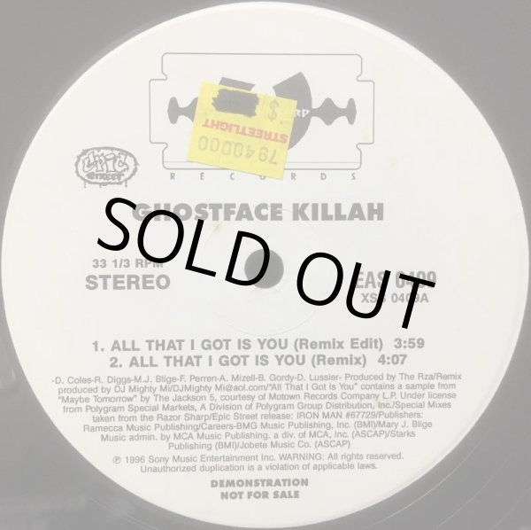 画像1: GHOSTFACE KILLAH / ALL THAT I GOT IS YOU (REMIX) (1)