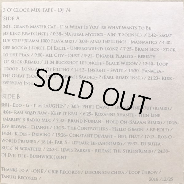 画像2: DJ 74 / 3 O'CLOCK MIX TAPE (CD-R) (2)