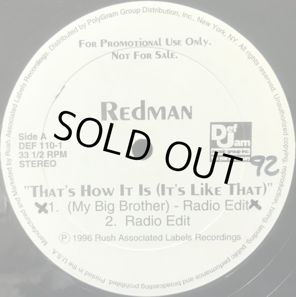 画像2: REDMAN / THAT'S HOW IT IS (IT'S LIKE THAT) (2)