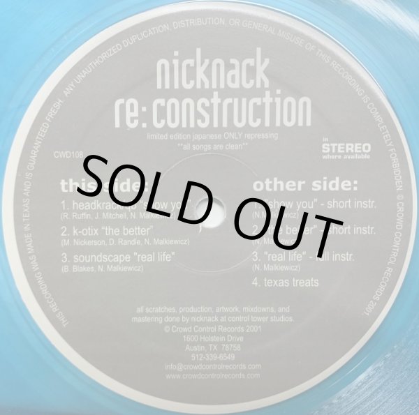 画像1: NICKNACK / RE:CONSTRUCTION (RE BLUE) (1)
