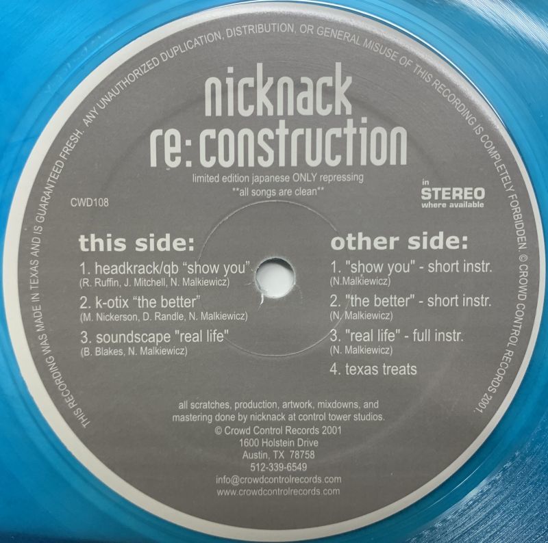 NICKNACK / RE:CONSTRUCTION (RE BLUE)