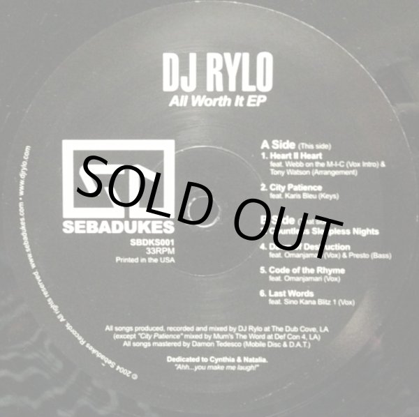画像1: DJ RYLO / ALL WORTH IT EP (1)